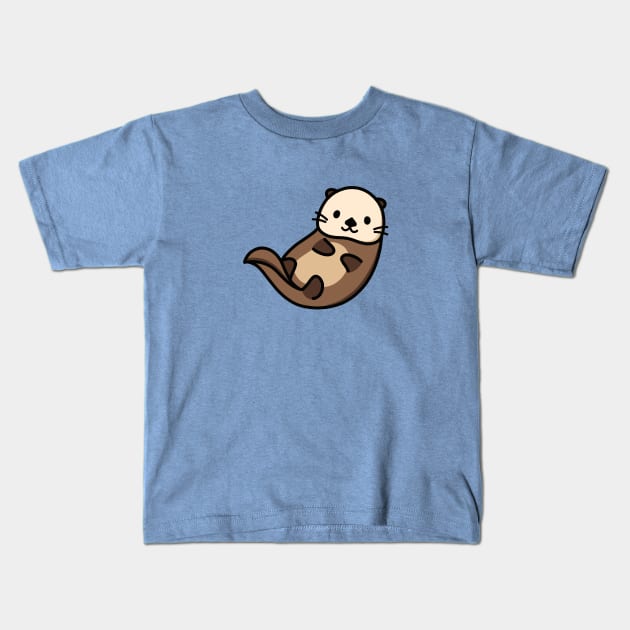 Sea Otter Kids T-Shirt by littlemandyart